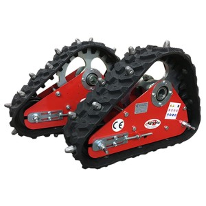 Zespół gąsienic gumowych z kolcami